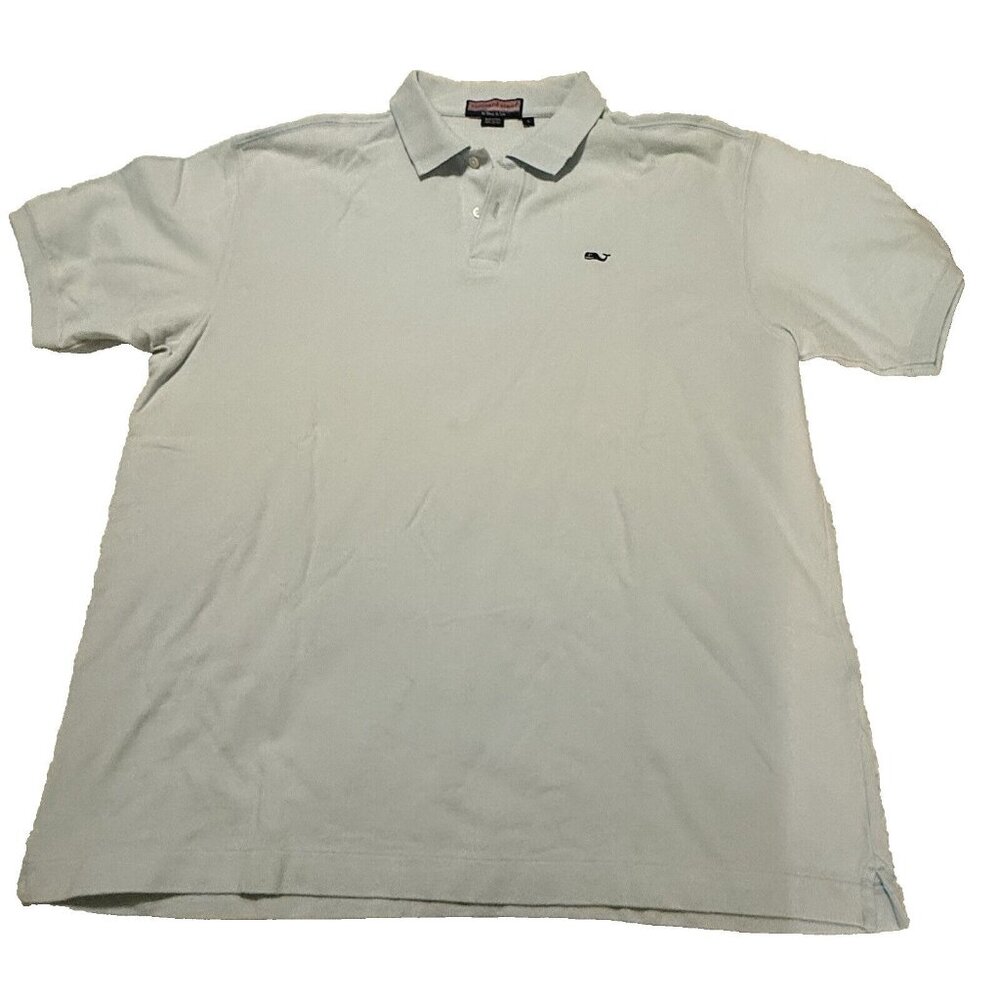 Vineyard Vines Polo Shirt Men Short Sleeve Large Light Blue Vineyard Cup 2007